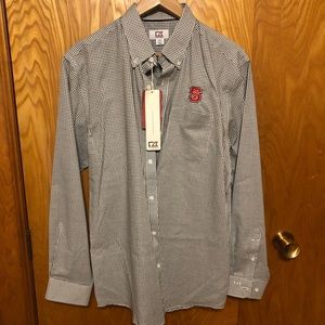 Black and white checkered NC State button down. Tags still on, never worn.